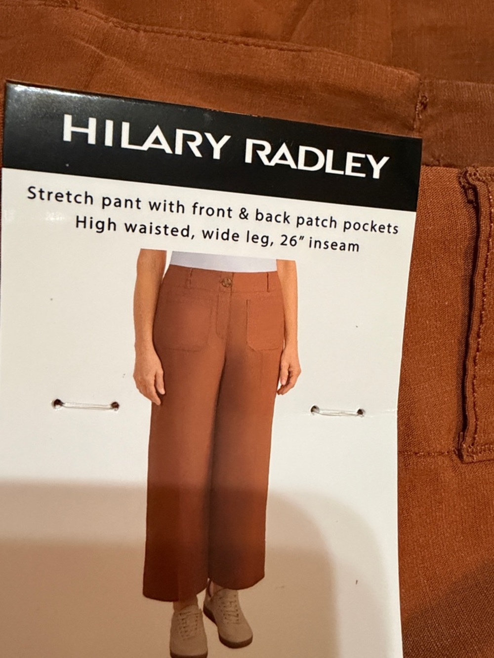 Hilary Radley Wide Leg High-Waist Pants in Rust 6 NWT